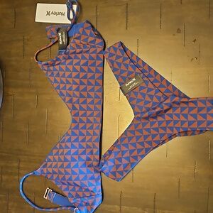 Hurley Sample Piece Geo Mirage Bralette and Swim Bottoms Size Smll